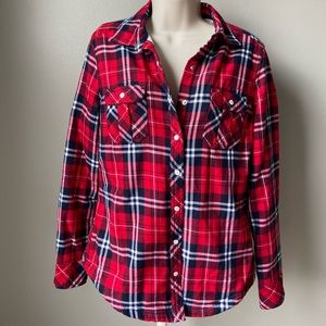 Red plaid small Shacket